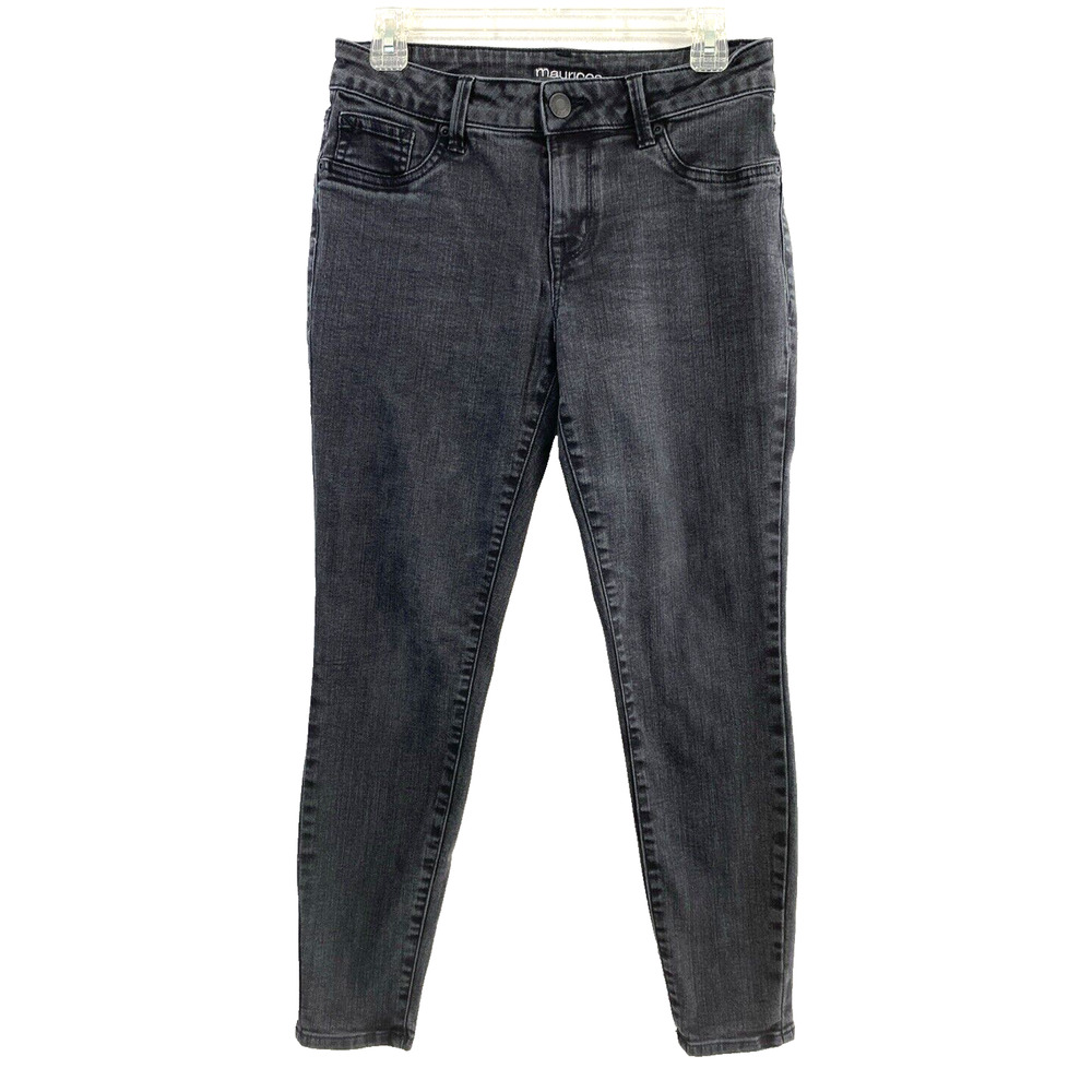Maurice Jeans Womens‎ Medium M-R Faded Black Denim Skinny Stretch Casual